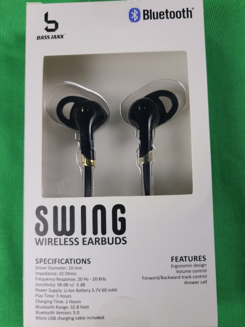 Swing Black Wireless Earbuds Brass Jaxx New